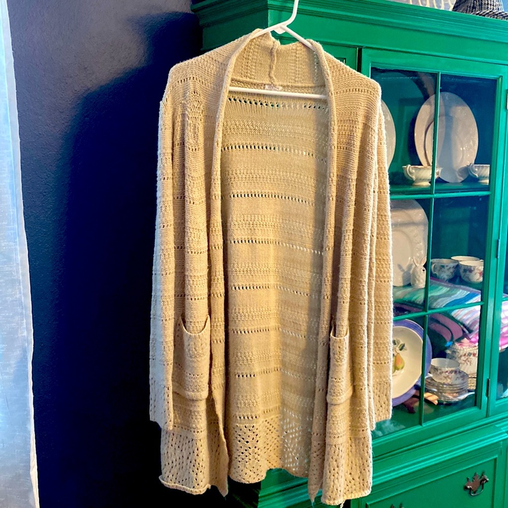 Crème/Tan long cardigan